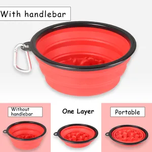 Different color Slow Feed Portable Eating Pet Bowl Dog Cat Food Feeder