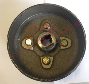 Moyeu de moto à <span class=keywords><strong>3</strong></span> roues 180 mm pour tricycle chinois / Jante de moyeu de tricycle chinois 180 mm / Pièces de tricycle chinois - Product Image 3