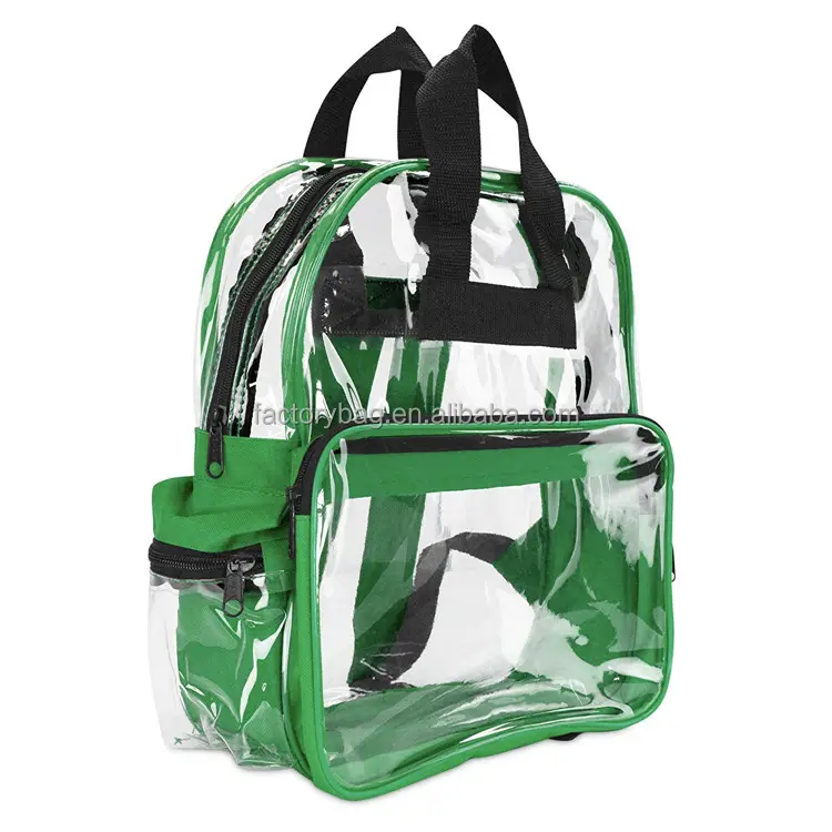 Custom Logo Travel Ladies PVC Beach Bag Girl's Lovely Transparent Clear School Bag Backpack Bookbag