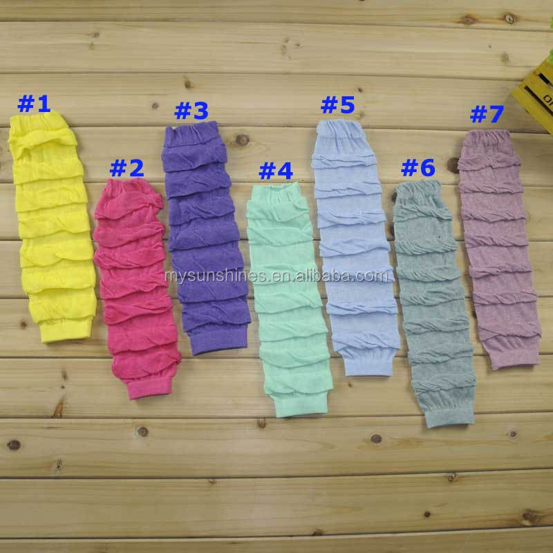 2017 Hot Sale Free Size Baby Ruffle Leg Warmers For Girls Fashion Solid Baby Leg Warmers