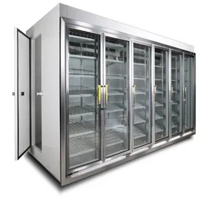 二重ガラスドア冷蔵庫スーパーマーケットディスプレイ冷凍庫または冷蔵庫用卸売業務用冷蔵庫