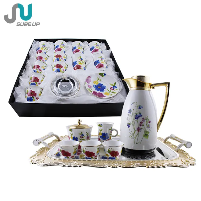 Prodotti caldi arabo Cawa regalo tazze da tè in ceramica Set caffettiera Thermos brocca sottovuoto