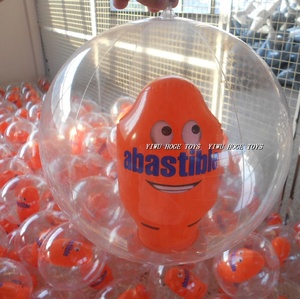 PVC Sommer-Spaß Aufblasbarer 3D-Tier-Strandball mit Fisch im Inneren - Product Image 4