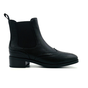 Stivali Autunnali in Vera Pelle di Design Italiano per Signore, Stivaletti Classici <span class=keywords><strong>con</strong></span> Punta Rotonda e <span class=keywords><strong>Tacco</strong></span> Grosso - Product Image 2