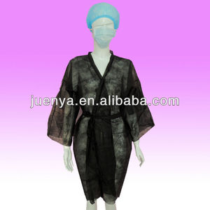 spa negro <span class=keywords><strong>kimono</strong></span> desechables batas para salones de masajes - Product Image 1