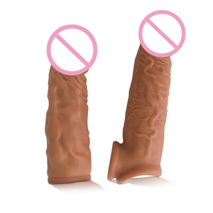Penis Ärmel Vergrößerung Extender Silikon Dildo Hahn Ärmel Kondom Sexspielzeug für Männer