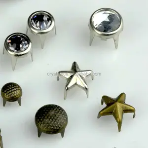 Rhinestone rivets with metal claw