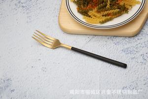 Bộ Dụng Cụ Dẹt Bằng Thép Không Gỉ Mạ Titan Mạ Vàng Sang Trọng Nĩa Muỗng Dao - Product Image 6