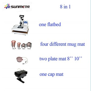 Sunmeta <span class=keywords><strong>la</strong></span> camiseta fabricante tazas tapas de impresión 8 1 combinado de calor máquina de <span class=keywords><strong>la</strong></span> prensa ( SB400E ) - Product Image 2