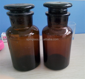 Frascos de vidrio ámbar de boca ancha de 1000ml, 500ml, 250ml, 125ml, 60ml, 30ml, grado laboratorio, con tapón de vidrio y serigrafía - Product Image 5
