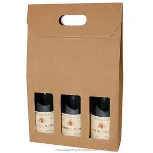 Caixa da caixa de papel personalizado caixa de embalagem do vinho 6 pack caixa transportadora garrafa de suporte para garrafa de vinho