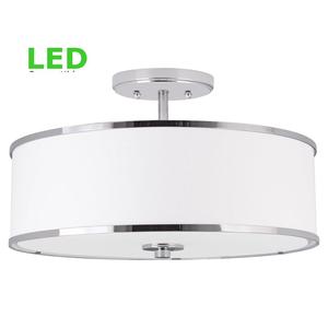 15" Modern <strong>Ceiling</strong> <strong>Light</strong> Semi Flush Mount WITH <strong>White</strong> Drum <strong>Shade</strong> - Product Image 5