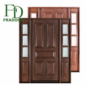 Pintu Desain Lengkungan Pintu Masuk Depan Kayu Solid Satu Setengah Bundar - Product Image 5