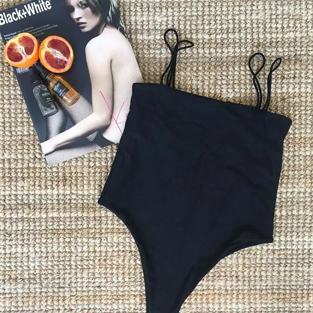 OEM badmode fabrikant bikini Italiaanse Carvico stof een stuk zwart badpak