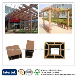 Composto de plástico de madeira resistente ao tempo ambiental, pergola decorativa, wpc pergola