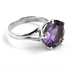 แหวนเงินสเตอร์ลิง925ทึบพลอยสีม่วงแหวนทำด้วยมือเครื่องประดับแฮนด์เมดแหวนแฟชั่นสำหรับทุกเพศ - Product Image 2