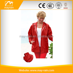 OEM New Arrival Unisex Rain Jacket Highest Quality <strong>PVC</strong> Foldable Vintage Style Waterproof Zipper Hood <strong>Plus</strong> <strong>Size</strong> - Product Image 2