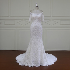 HD018 nouvelle conception encolure robe de <span class=keywords><strong>mariage</strong></span> de luxe lourd perles sexy sirène robes de mariée 2017 - Product Image 1