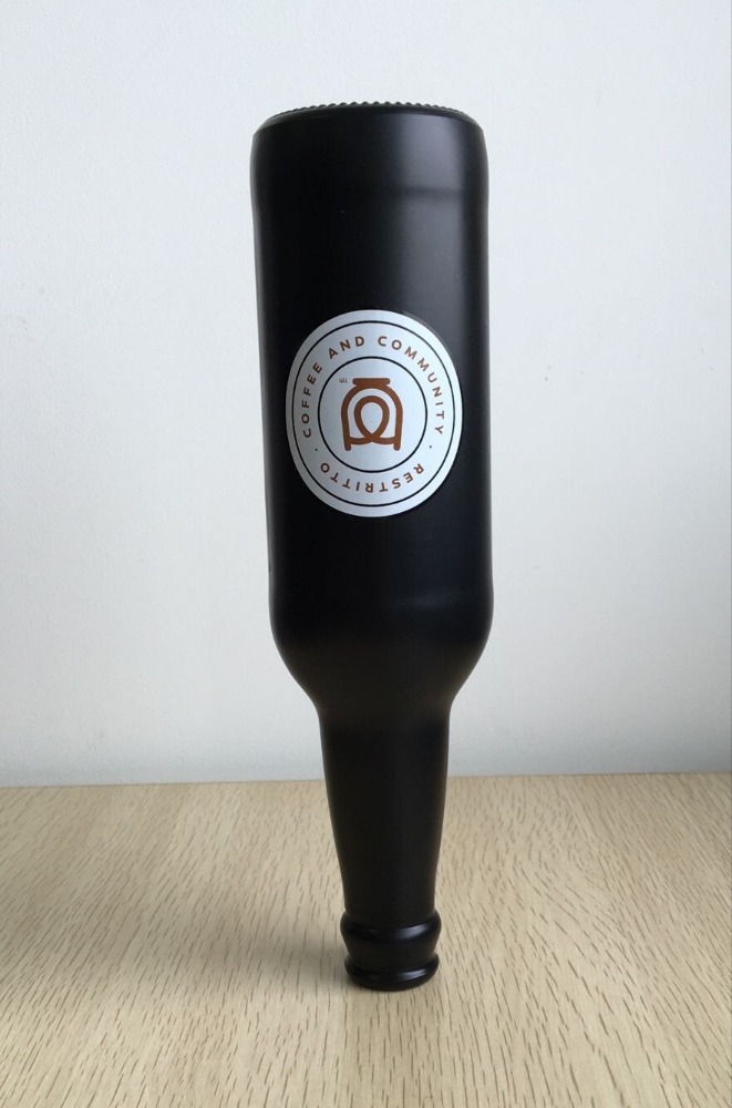 330ML Glass Bright Black Beer Bottle Wine bottles Juice bottles With Customized Printing