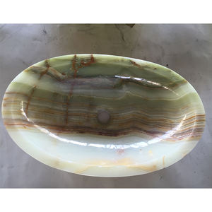 Lavabo en pierre d'onyx vert naturel, lavabo en marbre d'onyx vert - Product Image 5