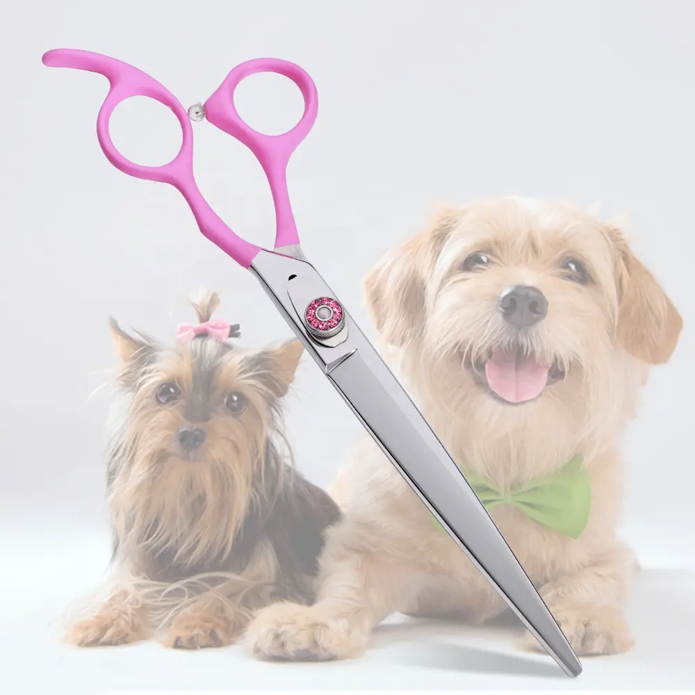 Tijeras de peluquería para perros y gatos, mango de goma suave rosa con nitidez de diseño especial, personalizadas, de alta calidad, MX202