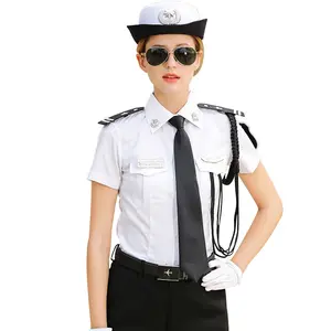 Female best White security company guard uniforms for sale