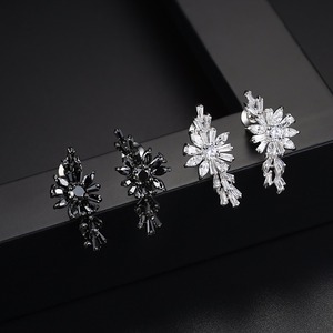 LUOTEEMI New Luxury Women Charm Jewelry <strong>Black</strong> Marquise Cut Cubic Zirconia <strong>Stud</strong> <strong>Earrings</strong> for Party - Product Image 5