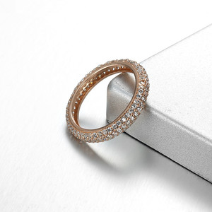 Chất Lượng Cao Quan Hệ Tình Dục Vòng Thời Trang Kênh Thiết Lập Căng Thẳng Thiết Lập Tăng Vàng Đầy Đủ Zircon Vòng Unisex Đơn Giản Nhẫn Cho Phụ Nữ - Product Image 2