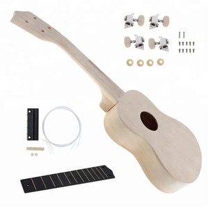 Ukulele diy kit de guitarra havaiana, 23 polegadas, simples e divertido, suporte para pintura, montagem de brinquedo para amador