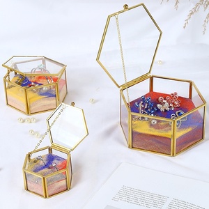 DIGU Châu Âu Hộp Hiển Thị Trang Sức Retro Tùy Chỉnh Made Lật Bụi Gương Kính Mỹ Phẩm Lưu Trữ Đồ Trang Sức Hiển Thị Khay Hộp - Product Image 3