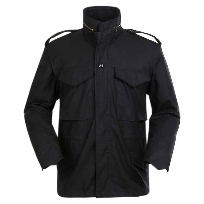 Men's Waterproof Black M65 Field Jacket - High Quality
