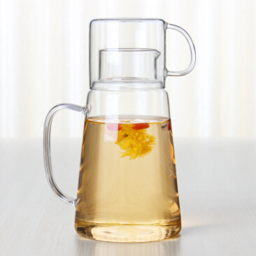2 Piece Water Set -Bedside Night Water Carafe / Desktop Water Carafe - With Handle - With Tumbler