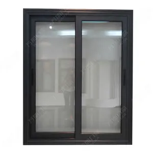 Fenêtre coulissante double verre, cadre en aluminium, clôture coulissante, bon marché
