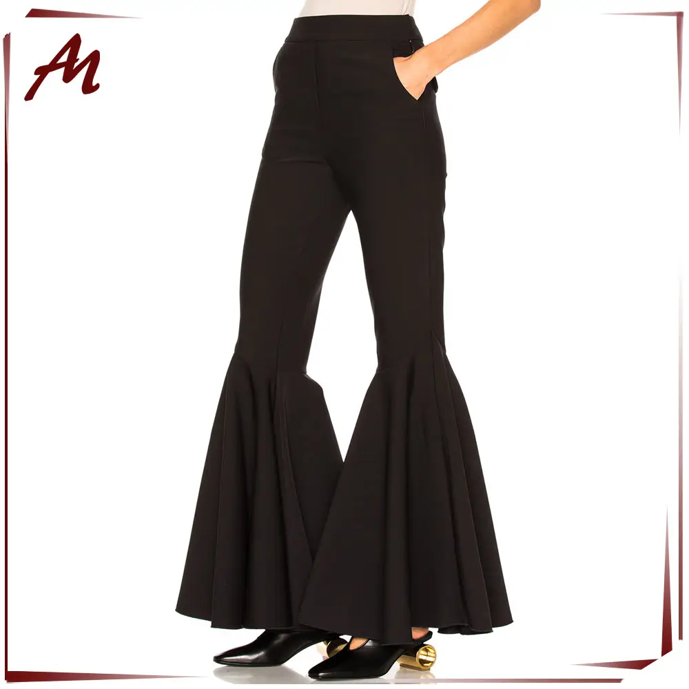 Оптовая продажа новейших черных брюк с колокольчиком, женские повседневные брюки