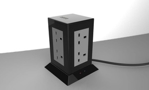 4 USB Port <b>Tower</b> Socket with 8 Outlet Without Surge protection - Product Image 2