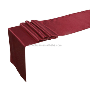 Restaurant Decorated Smooth Gold Satin <strong>Table</strong> <strong>Runner</strong> - Product Image 6