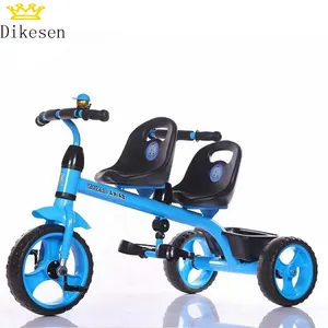 2023 2018 OEM couleur jouets cycle pour enfants 1 2 ans/monter sur les enfants tricycle deux places/deux places pédale voiture enfants tricycle avec remorque
