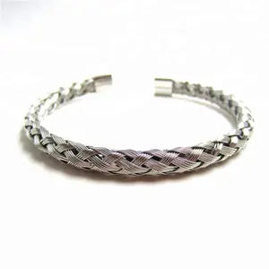 Ewelry-pulsera de alambre de acero inoxidable para hombre, brazalete elegante de plata, joyería punk ajustable con citas