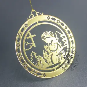 2017 hot sell hanging ornament brass etched Christmas ornaments with Praying Angel