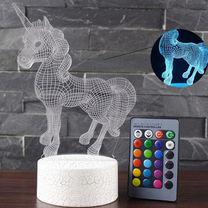 Mágico grupo ilusión óptica 7 colores cambiantes estilo USB Visual 3D LED luz de <span class=keywords><strong>la</strong></span> noche lámpara de mesa para niños - Product Image 6