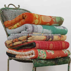 Vieux jet de sari de kantha d'impression - Product Image 1