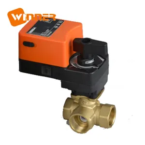 WINNER Heat Pump 24VAC/DC Three Way Ball Valve DN50 Electric Actuator Ball Valve with Hand Lever ON/OFF Type