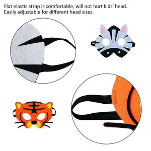 Máscaras de Animales de Fieltro Forestales B799, Suministros Personalizados para Fiestas de Halloween para Niños, Disfraz de <span class=keywords><strong>Cebra</strong></span>, Tigre, Elefante, Jirafa, Hipopótamo, Juguete, Máscara de Halloween - Product Image 2