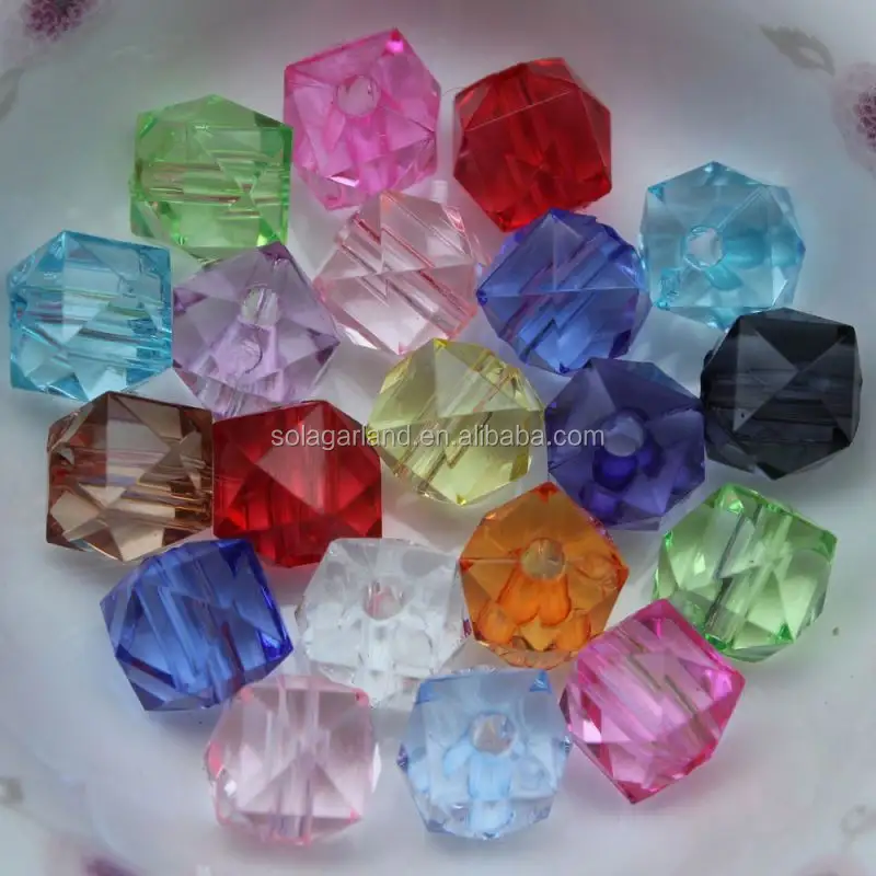 Perles à facettes en acrylique, forme carré de glace transparents, pour bijoux en gros, 6-24mm, 500garm/lot, nouvelle mode