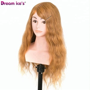 Tête de mannequin de cosmétologie, buste, <span class=keywords><strong>plateforme</strong></span> d'épaule pour la formation et la pratique avec des cheveux humains à 100%, modèle de coupe de cheveux féminin - Product Image 3