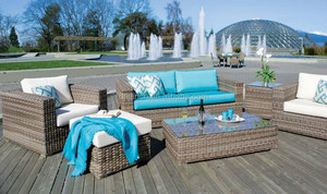 <span class=keywords><strong>Tumbona</strong></span> de 6 plazas diseñado jardín sofá exterior con reposapiés poli Ratán Muebles de jardín - Product Image 4