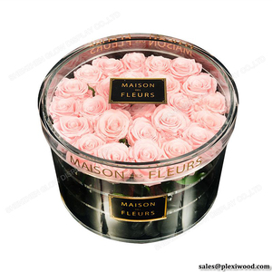 Özel Yuvarlak Çiçek Kutu Kalıcı Gül Kutusu Şeffaf Akrilik Çiçek Kutusu - Product Image 3