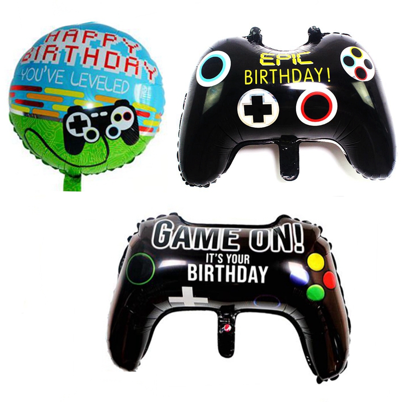 Video Game Controller Remote Control Foil Balloon Birthday Party Decoration Supplies Boy Girl Inflatable Balloon Game