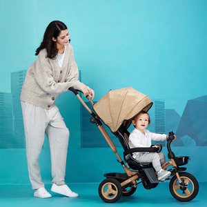 Bebé triciclo 1-5 años con cubierta plegable metal niños tricycl - Product Image 1