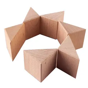 60*45*30mm sussidi didattici materiale incompiuto mestiere di legno edificio triangolo blocchi